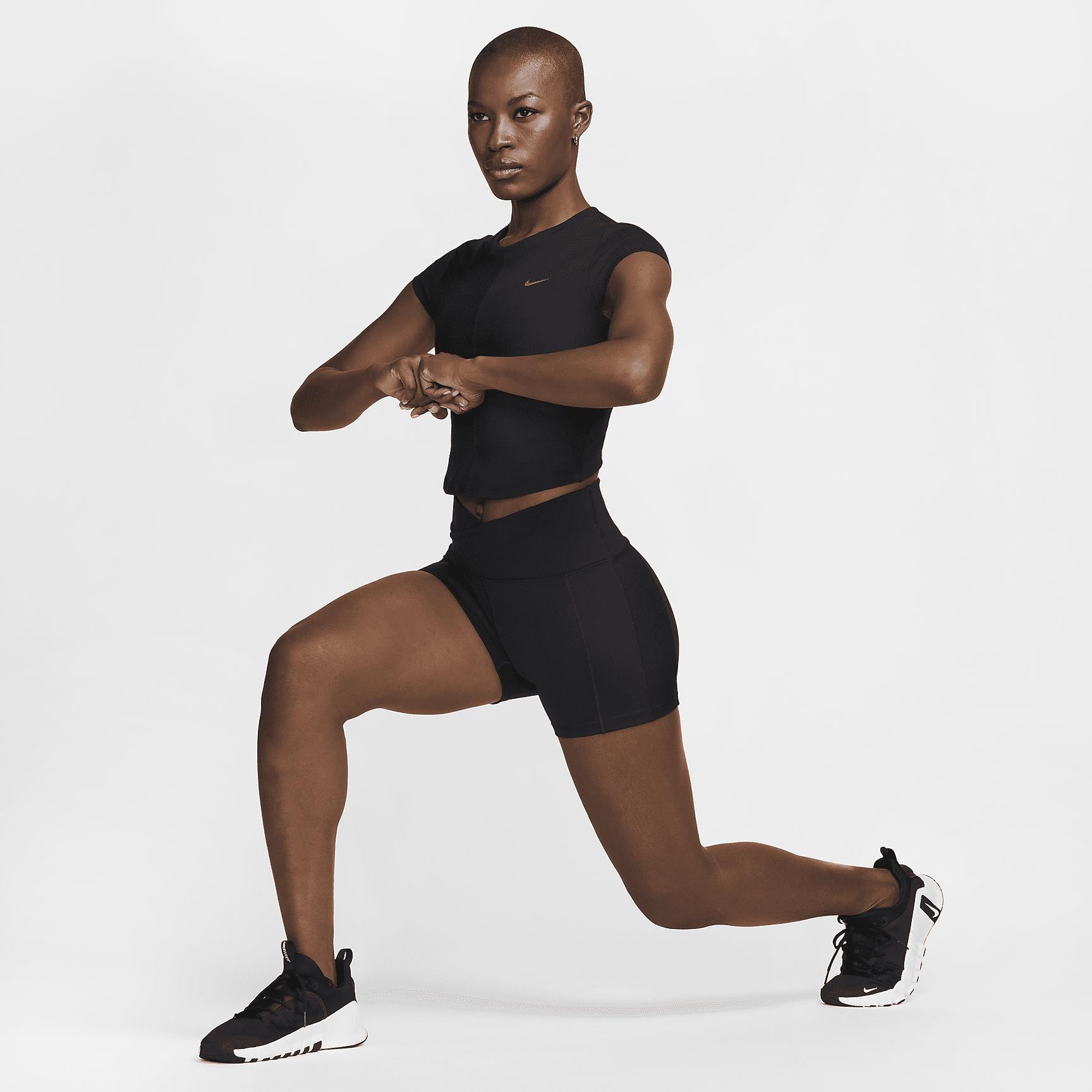 Nike One Fitted Rib Women's Dri-FIT Short-Sleeve Cropped Top Product Image