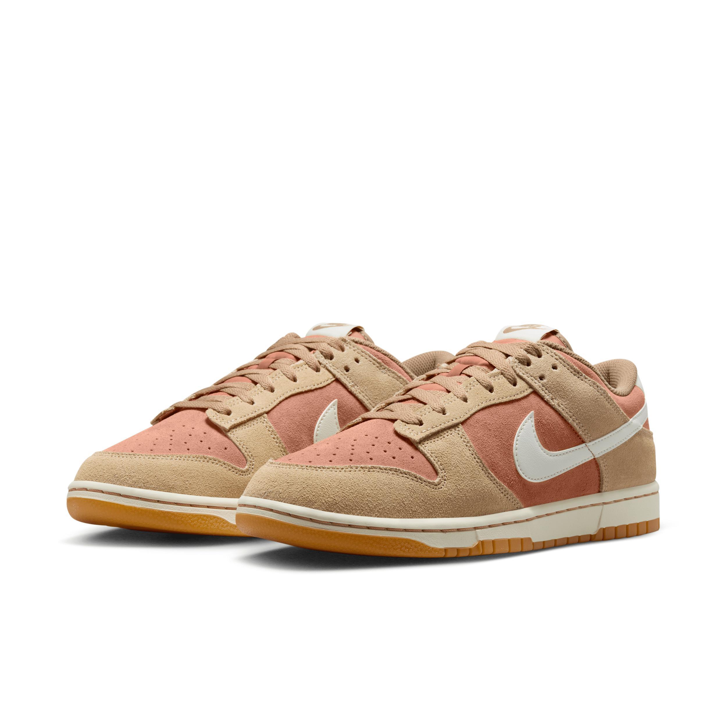 Nike Mens Dunk Low Retro SE Casual Shoes in Pale Ivory/White/Light Orewood Brown Product Image
