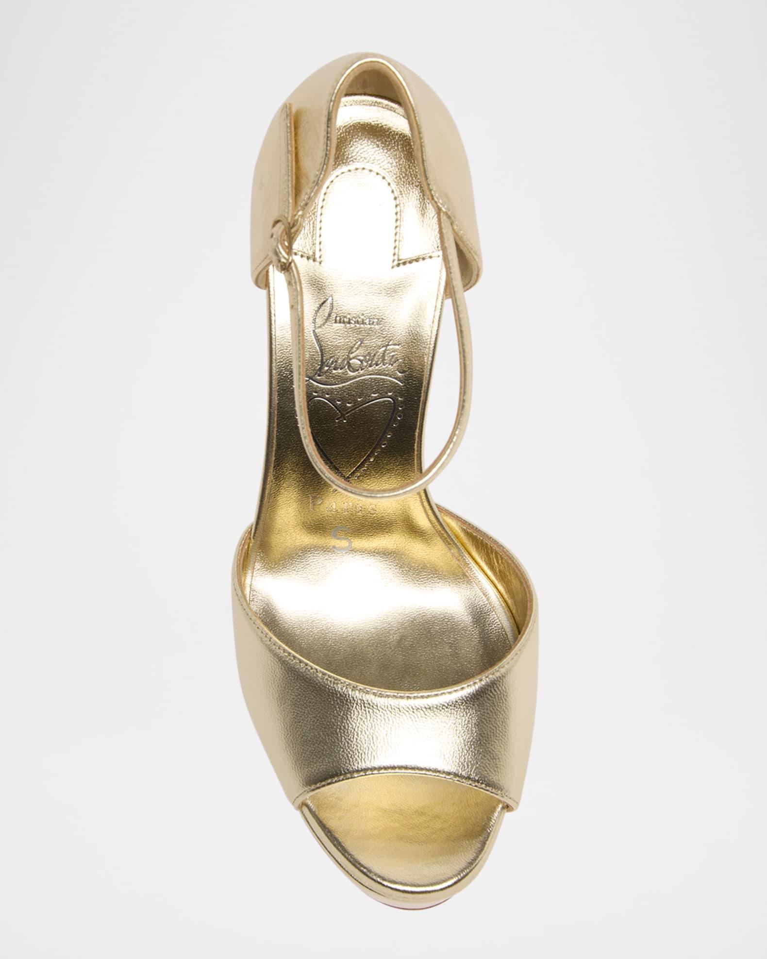 Sandaloo Metallic Red Sole Platform Sandals Product Image