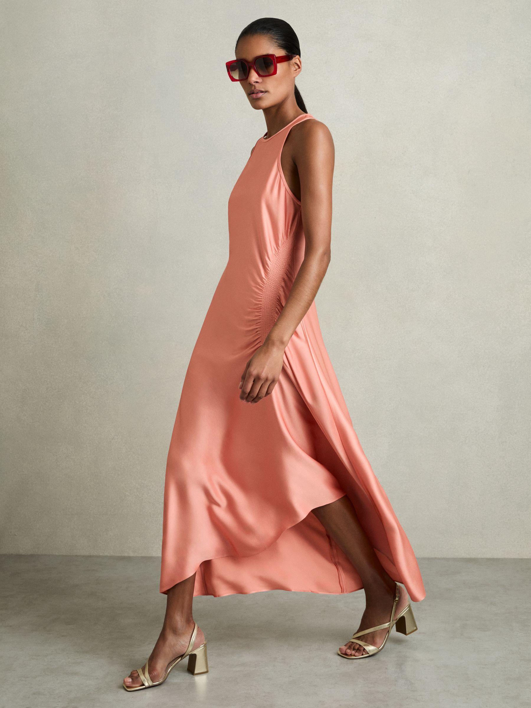 Petite Linen Belted Sleeveless Midi Dress in Neutral Product Image