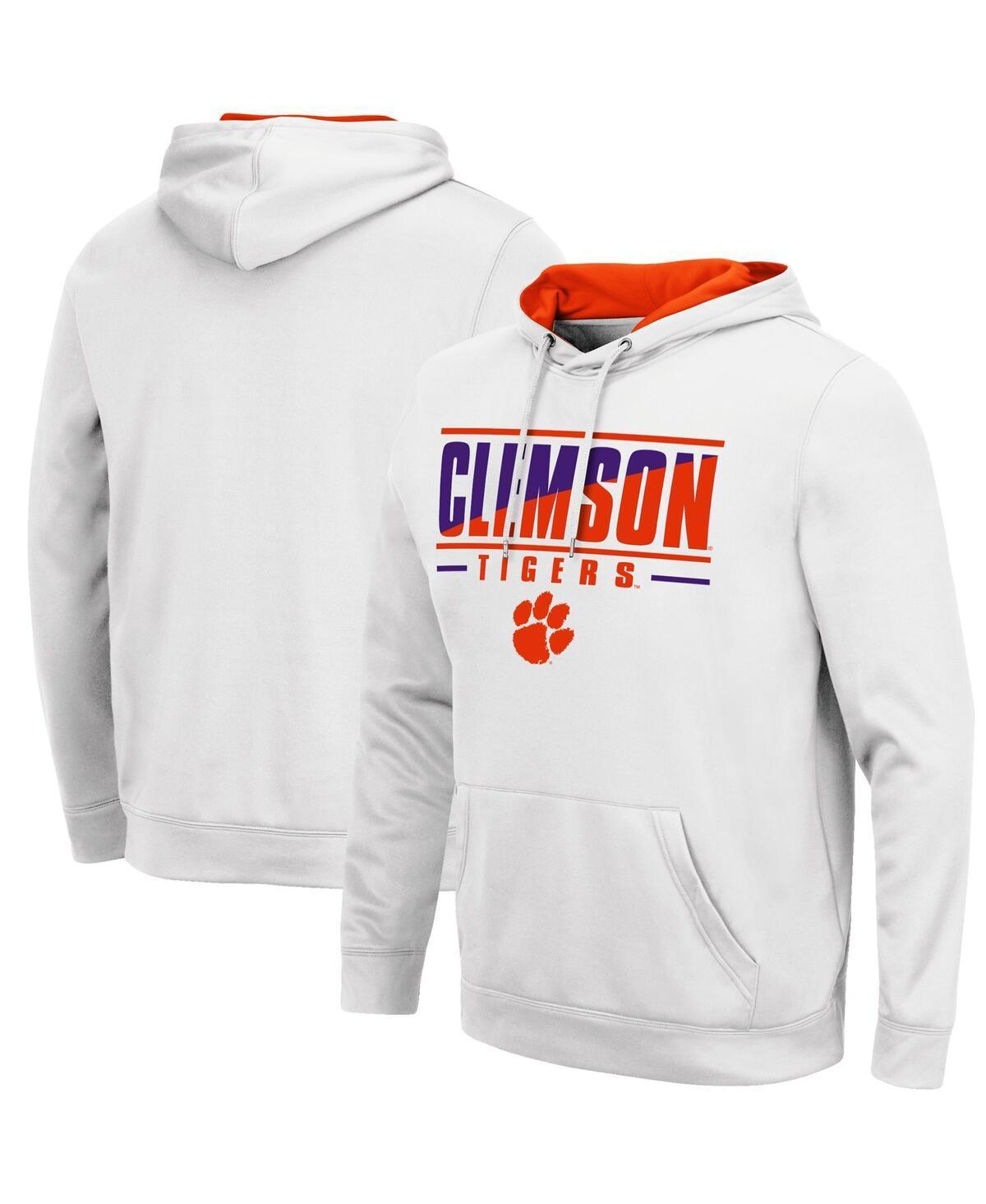 Mens Colosseum Clemson Tigers Slash Stack 2.0 Pullover Hoodie Product Image
