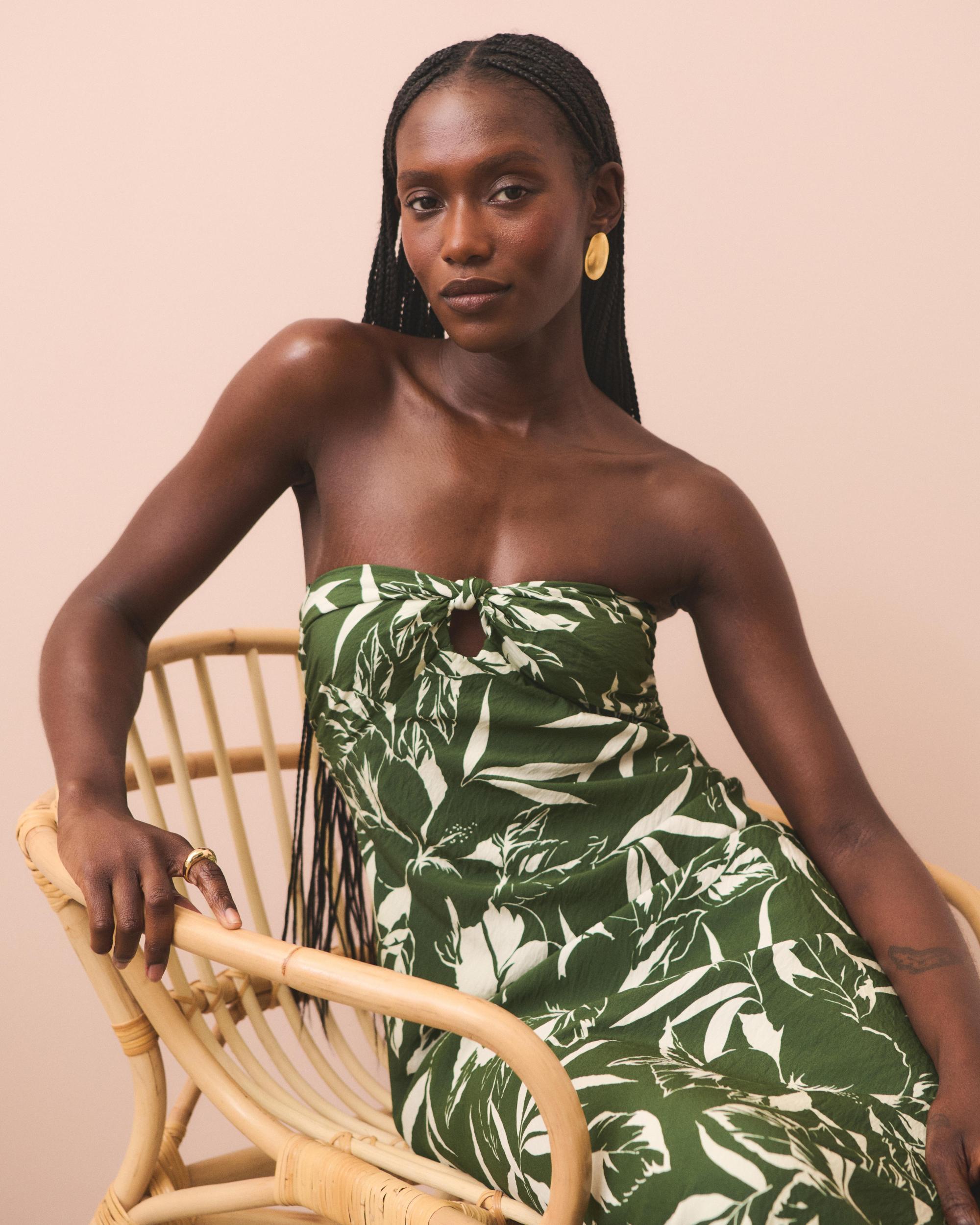 Strapless Twist-Front Maxi Dress Product Image
