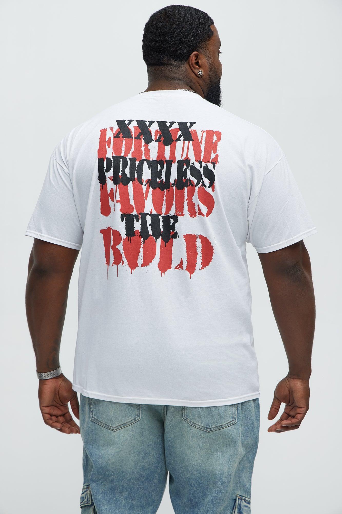 Fortune Favors The Bold Short Sleeve Tee - White Male Product Image