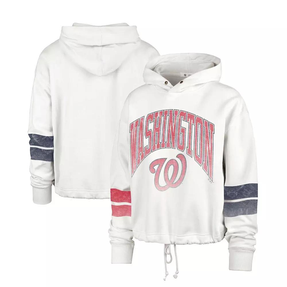 Women's '47 Cream Washington Nationals Harper Pullover Hoodie, Size: XL, Beige Product Image