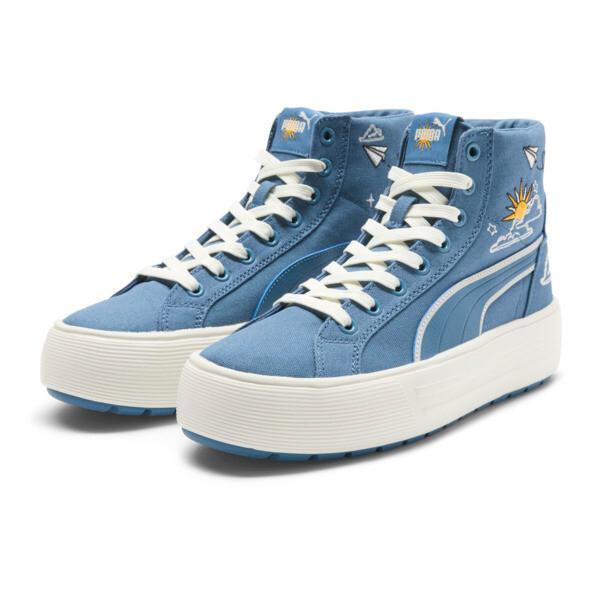 PUMA Kaia 2.0 Mid Novelty Women's Sneakers in Blue Horizon/Frosted Ivory/White Product Image