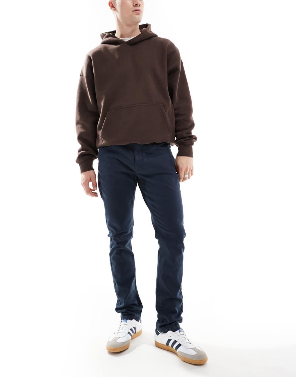 Threadbare slim fit chino pants in navy Product Image