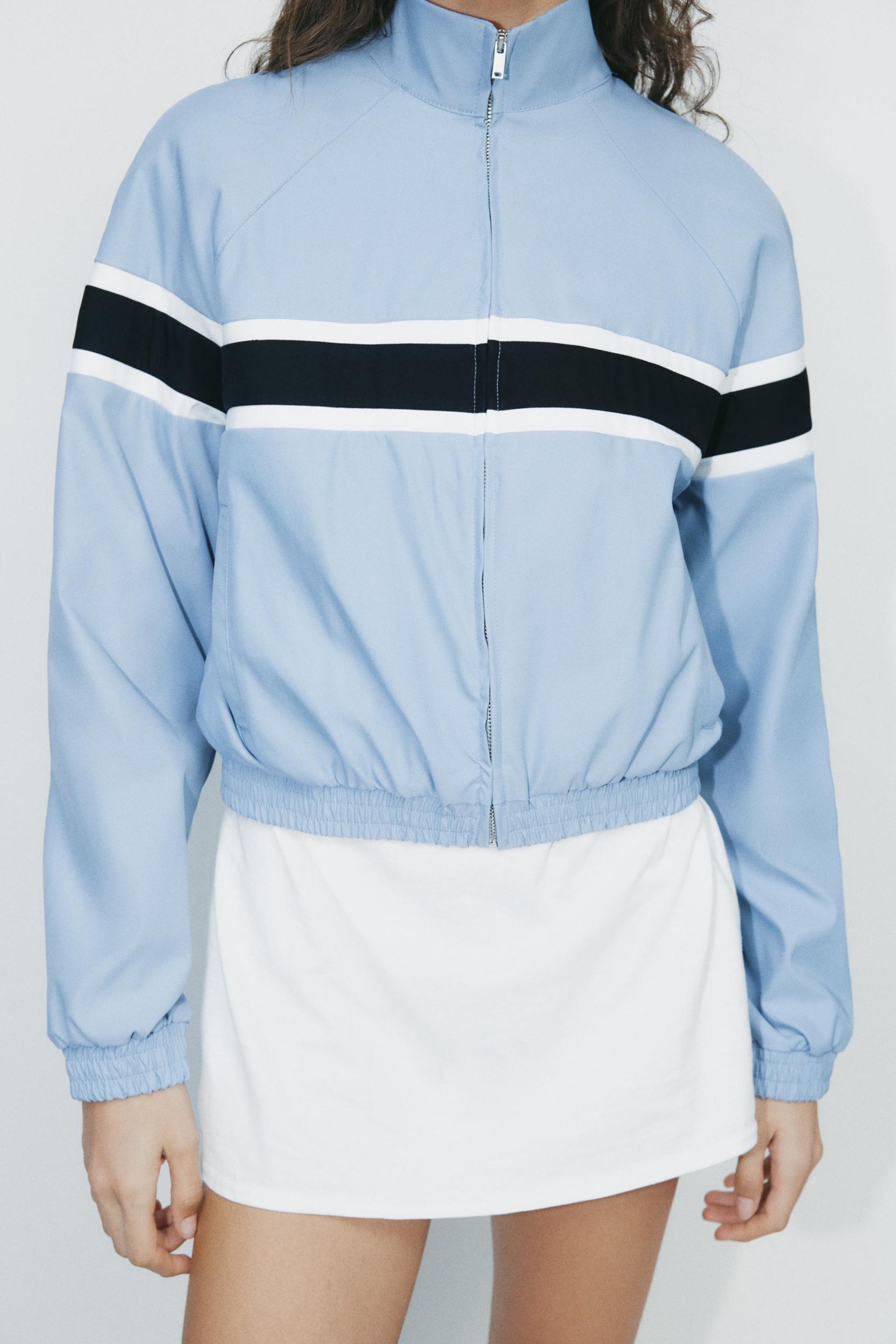 JACKET WITH CONTRASTING STRIPES Product Image