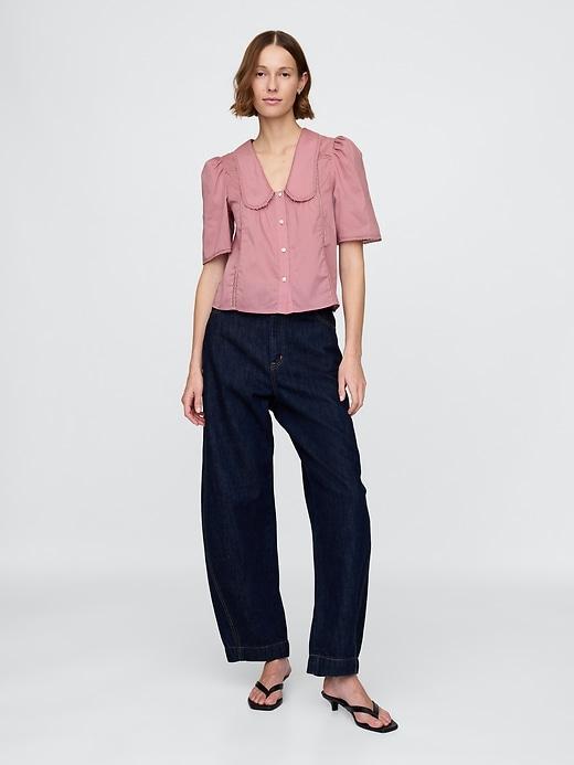 Lace Peter Pan Collar Top Product Image