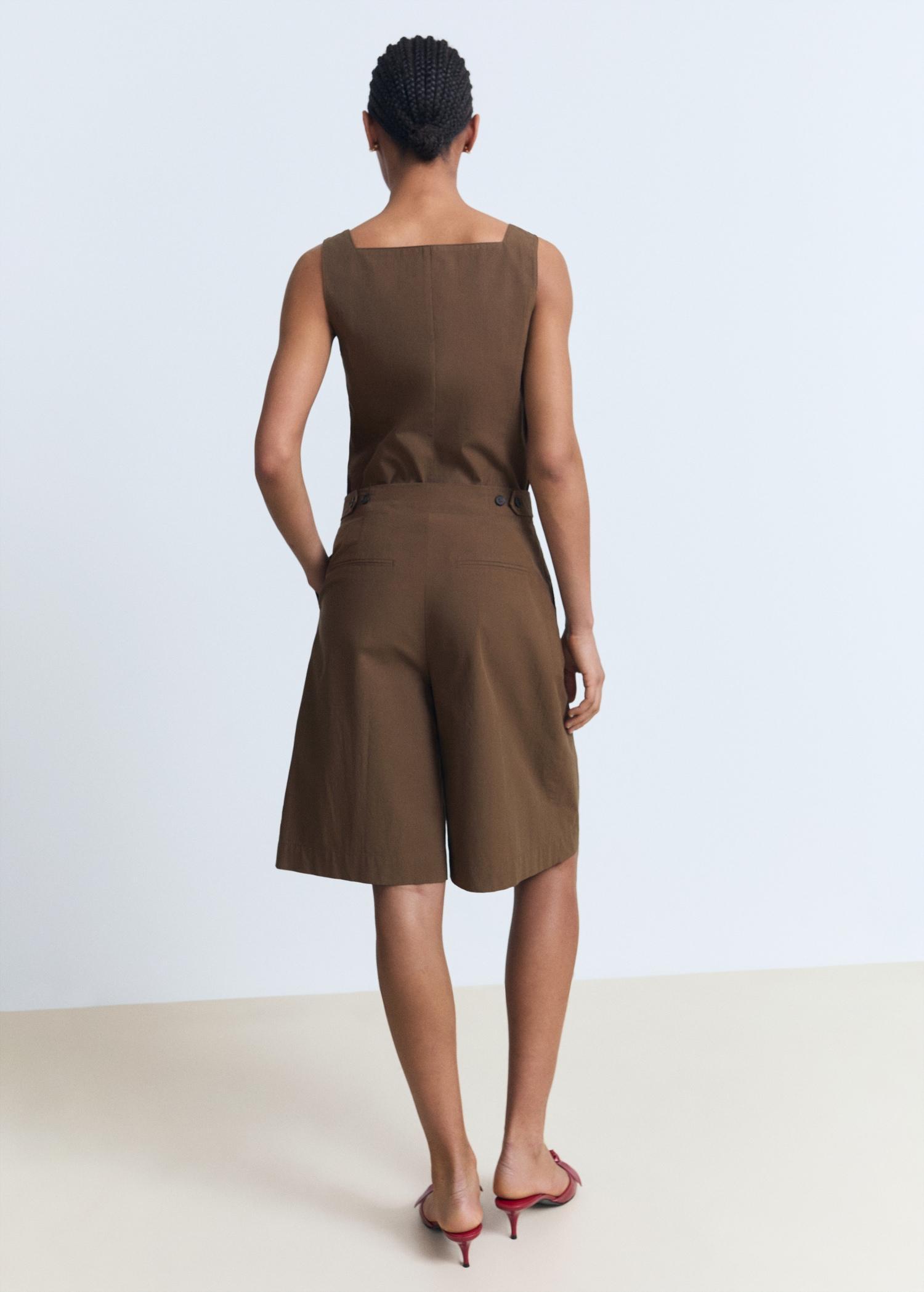 Cotton suit bermuda shorts - Women | MANGO USA Product Image