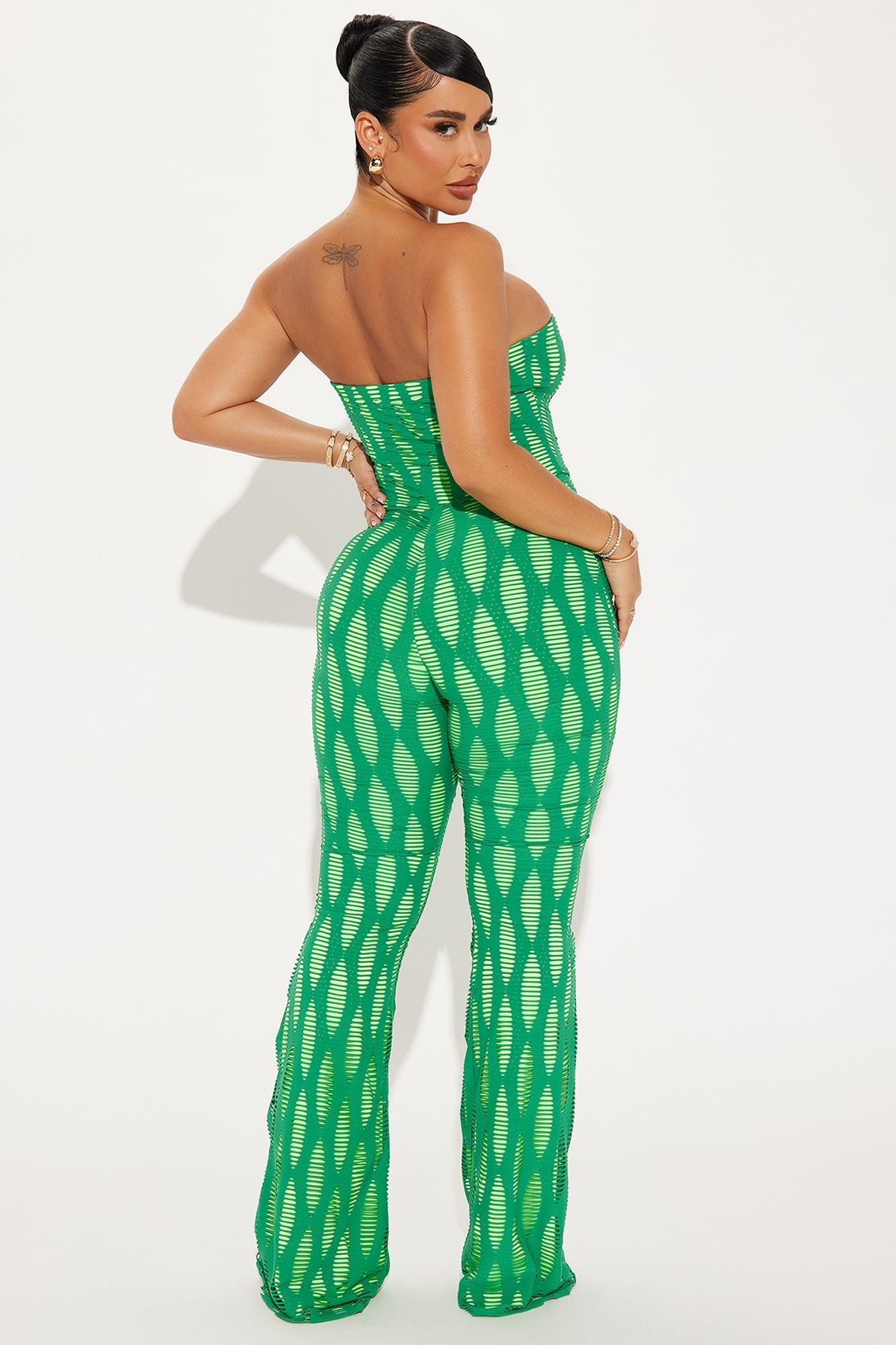 Catch A Wave Jumpsuit - Green/combo Product Image