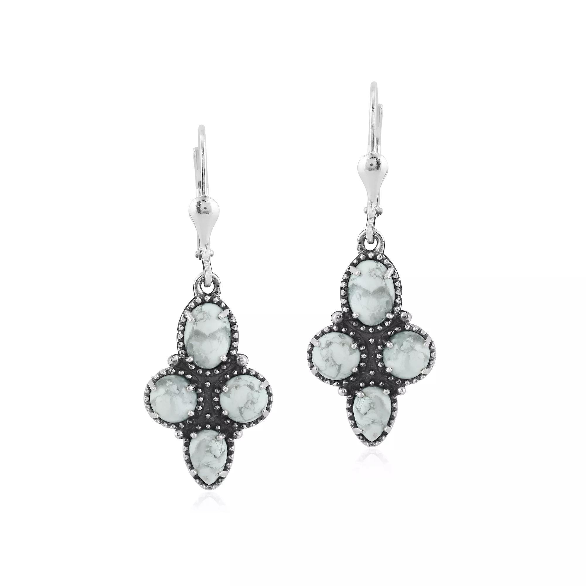 Southwest Spirit® Sterling Silver and Stone Drop Earrings, Women's, White Howlite Product Image