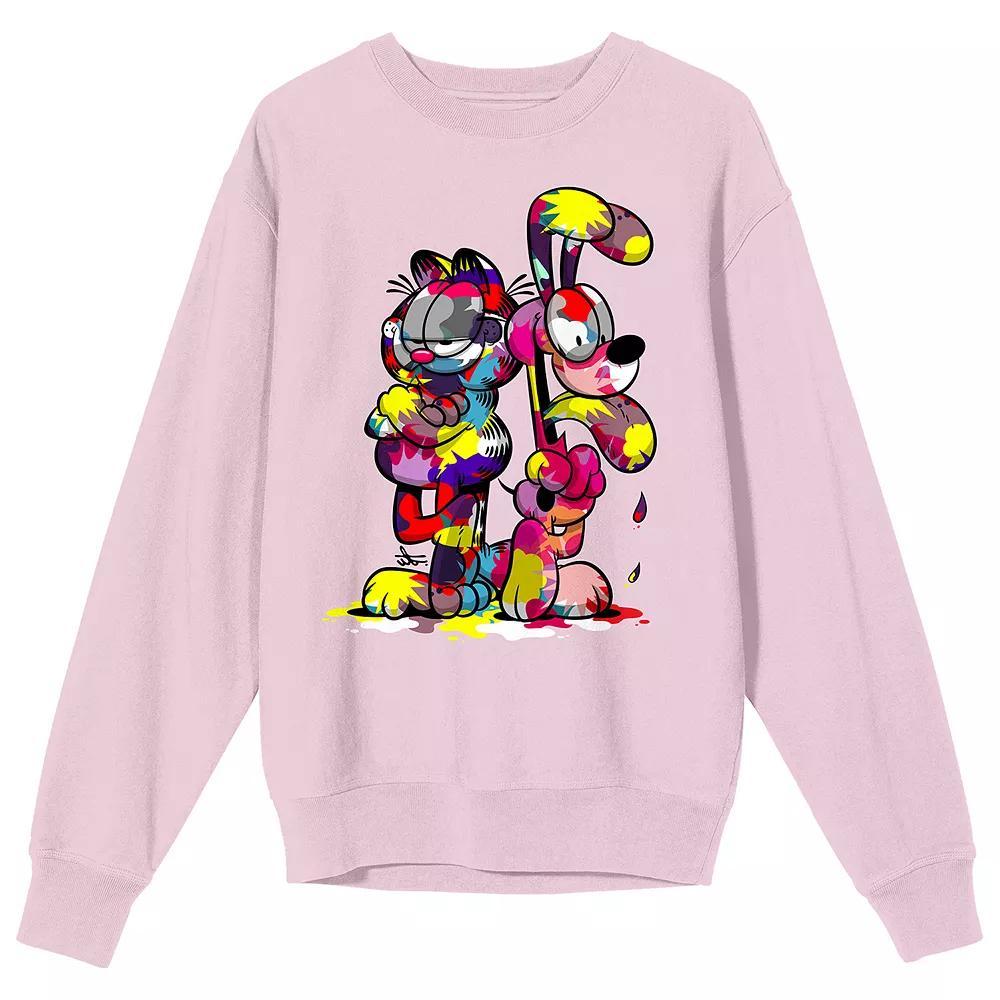 Men's Garfield Paint-Stained Sweatshirt, Size: XL, Pink Product Image