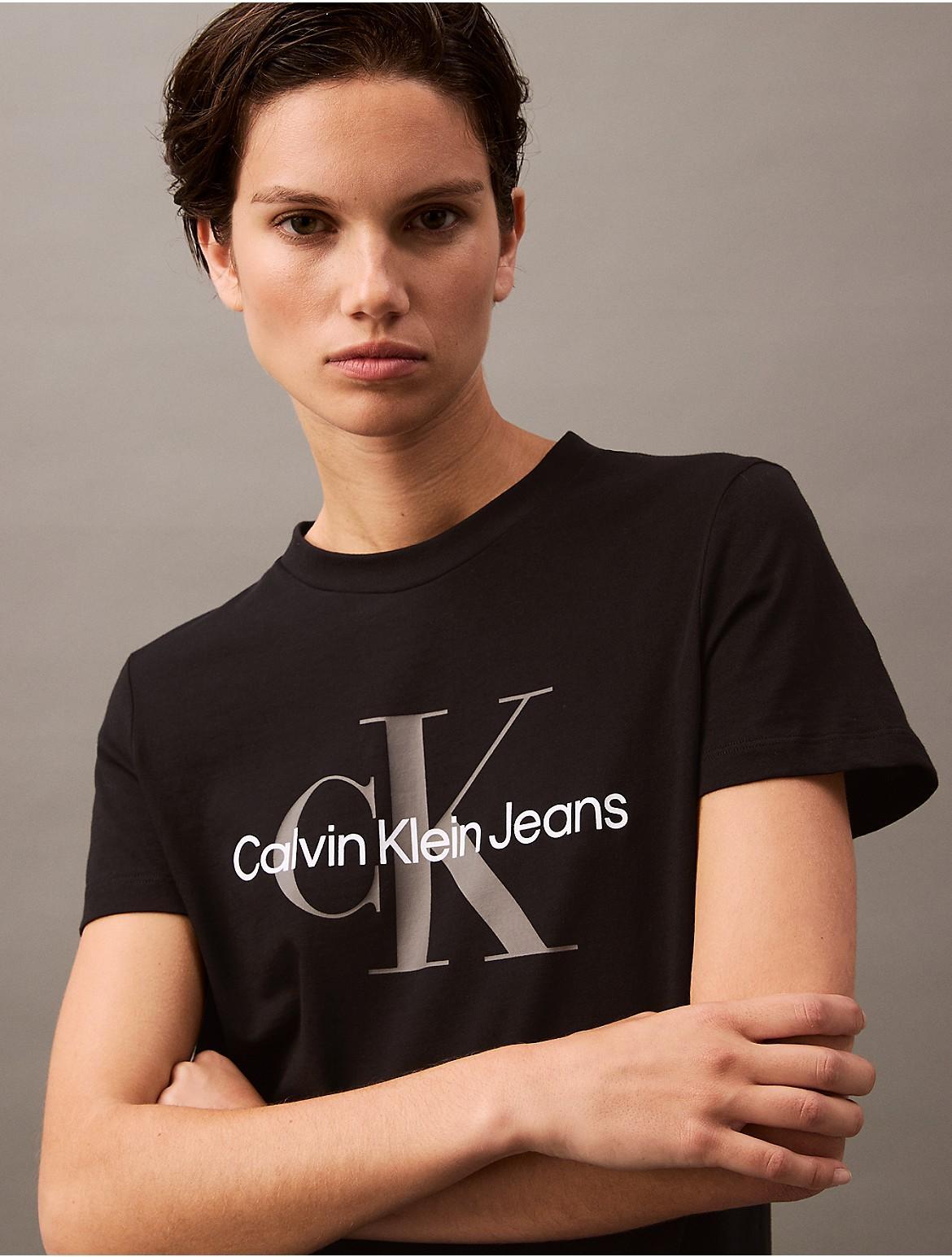 Calvin Klein Women's Monogram Logo Tee - Black - XL Product Image