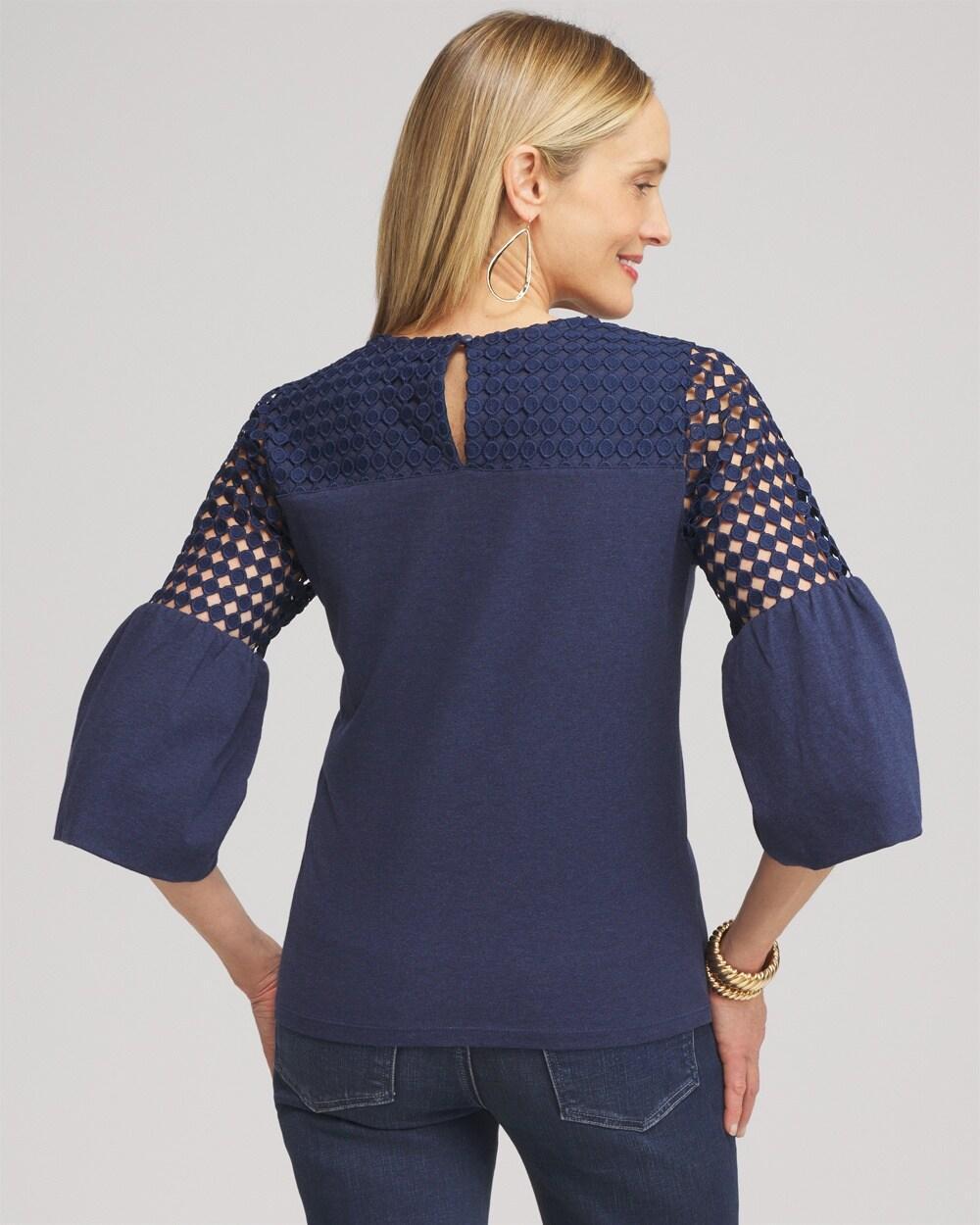 Faux Denim Lace Mix Top Product Image