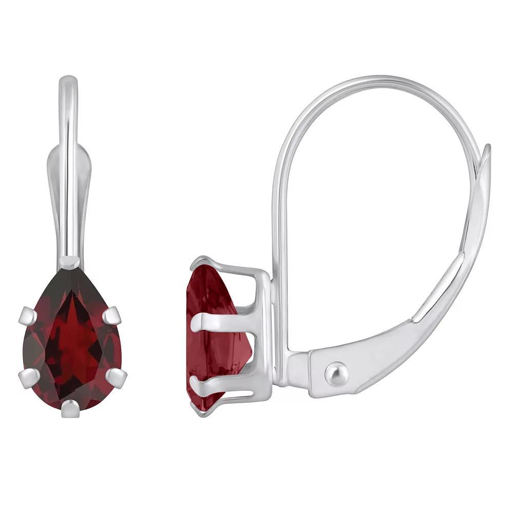 Celebration Gems 10k Gold Pear Shape Garnet Leverback Earrings, Women's, 10k Whgold Product Image