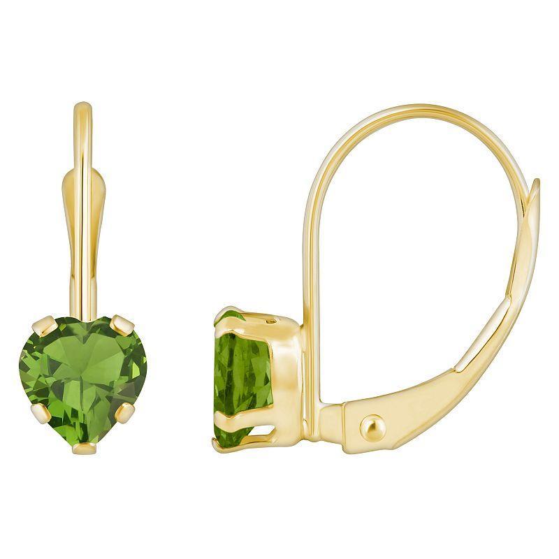 Celebration Gems 10k Gold Heart Shape Amethyst Leverback Earrings, Women's, 10k Whgold Product Image