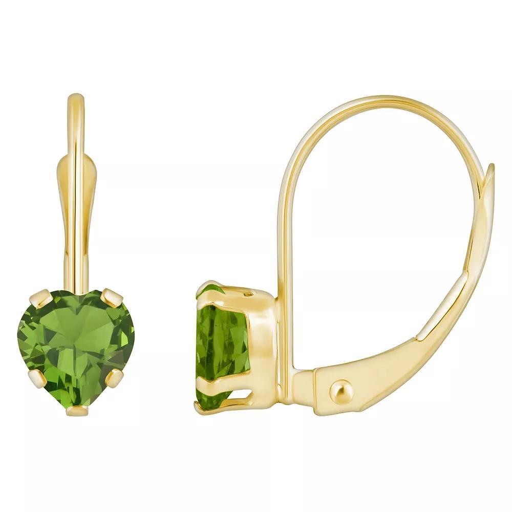 Celebration Gems 10k Gold Heart Shape Amethyst Leverback Earrings, Women's, 10k Whgold Product Image