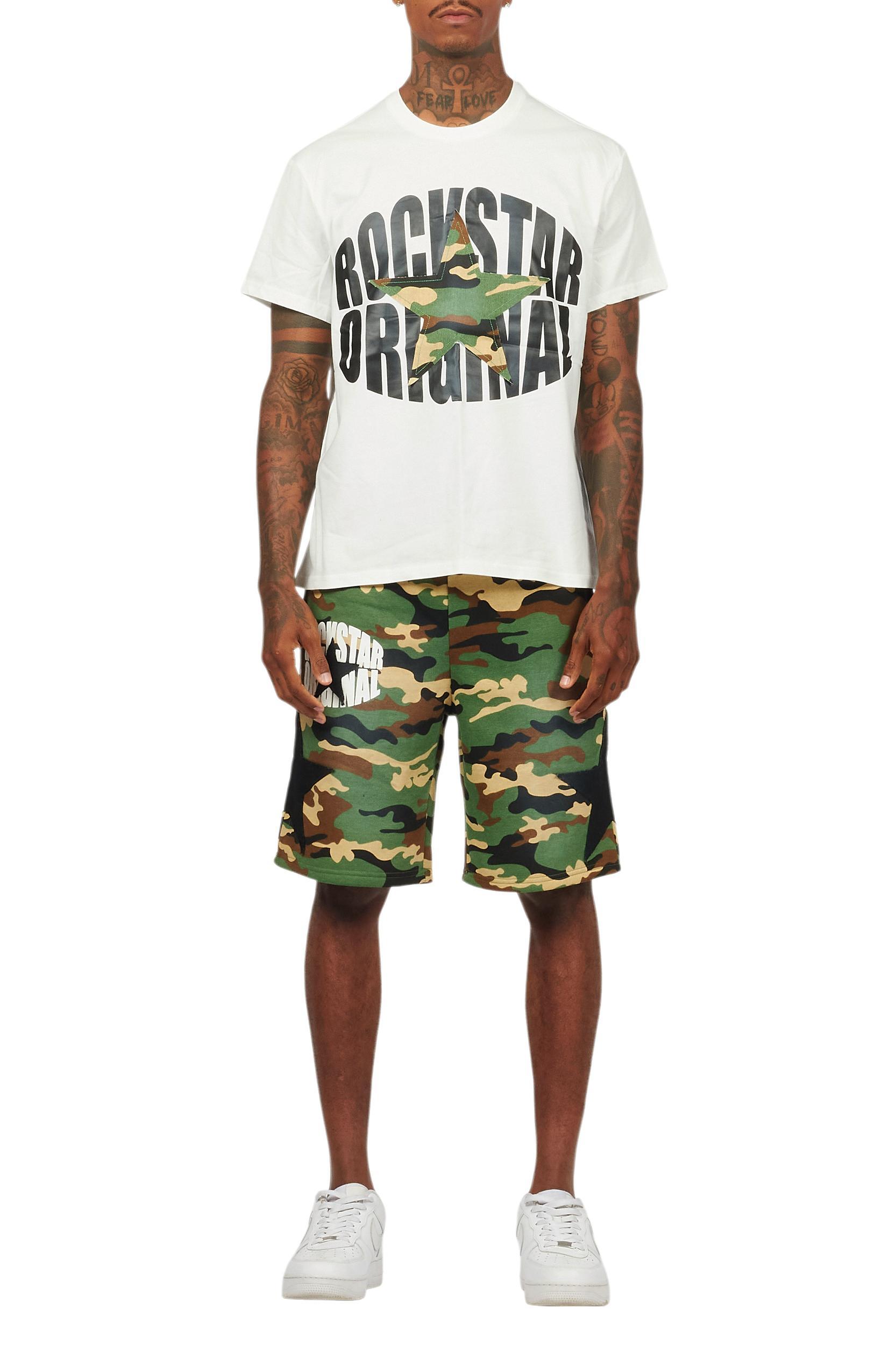 Sarge White/Camo T-Shirt/Short Set Male Product Image