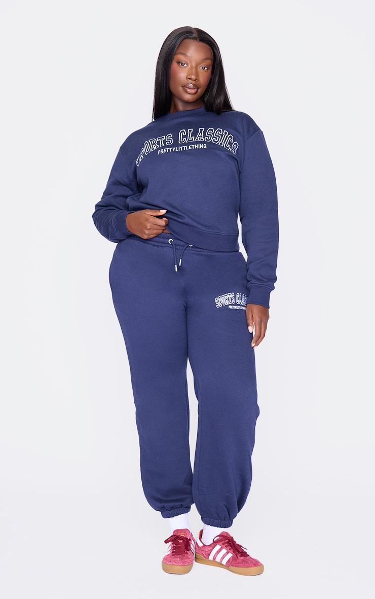 Plus Navy Sports Classic Embroidered Sweatshirt Product Image