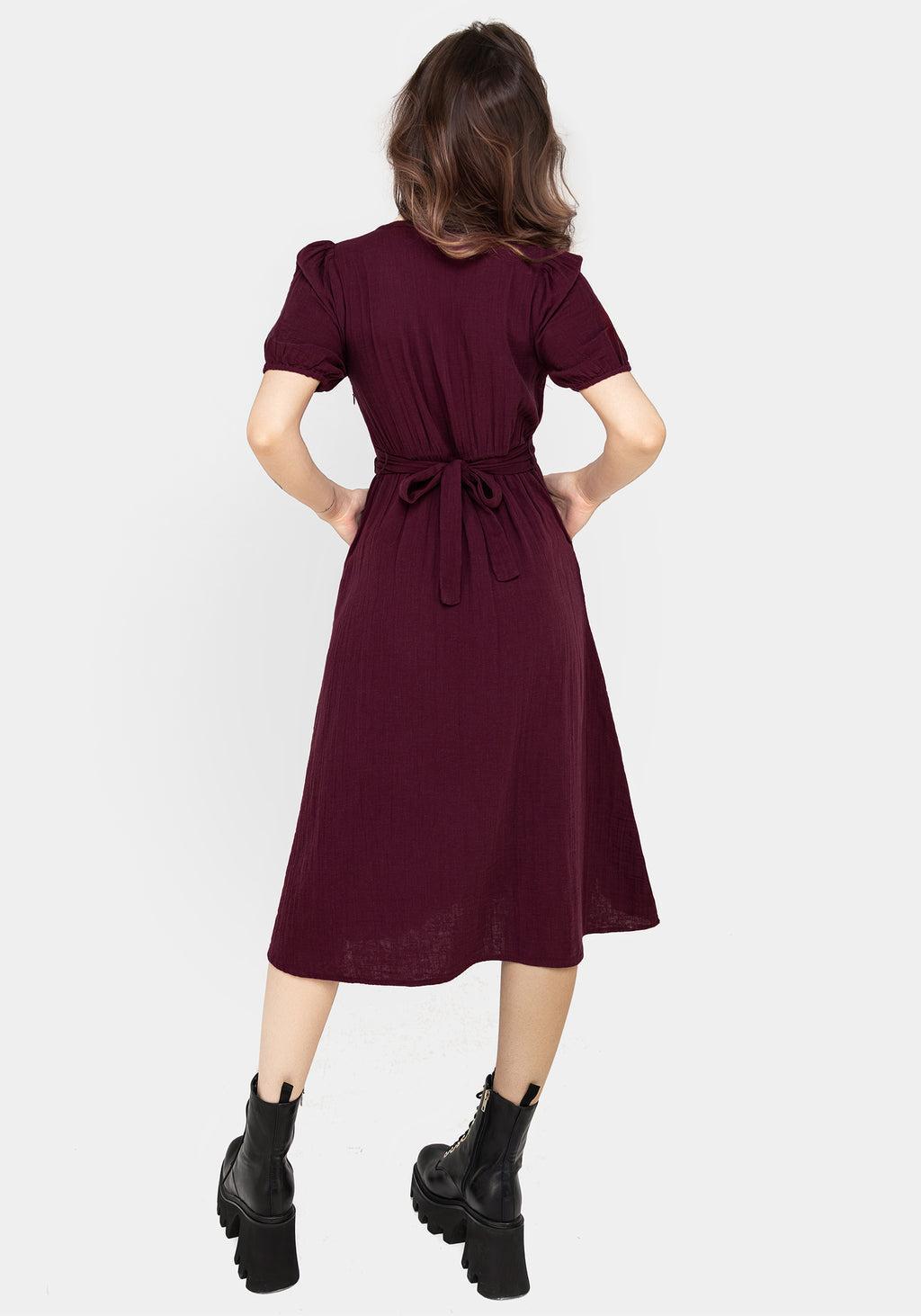Poultice Embroidered Cotton Midi Dress Product Image