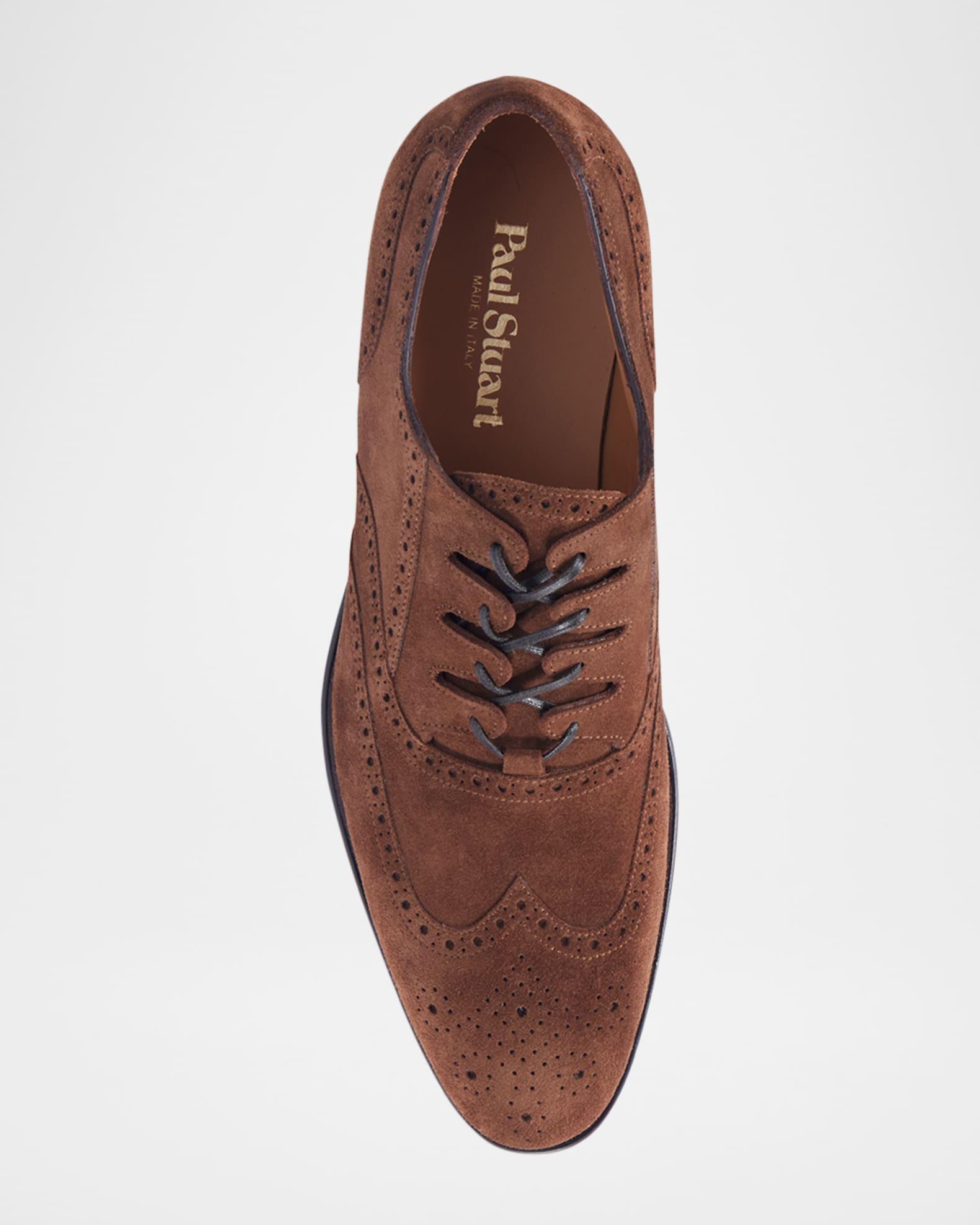 Men's Suede Brogue Wingtip Derby Shoes Product Image