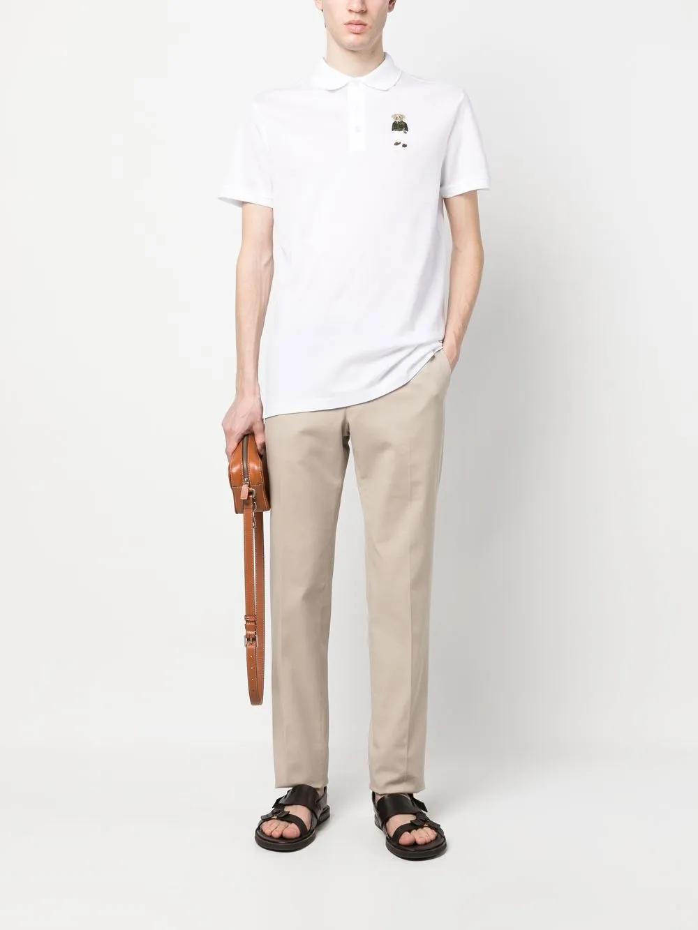 RALPH LAUREN Logo-embroidered Cotton Polo Shirt In White Product Image