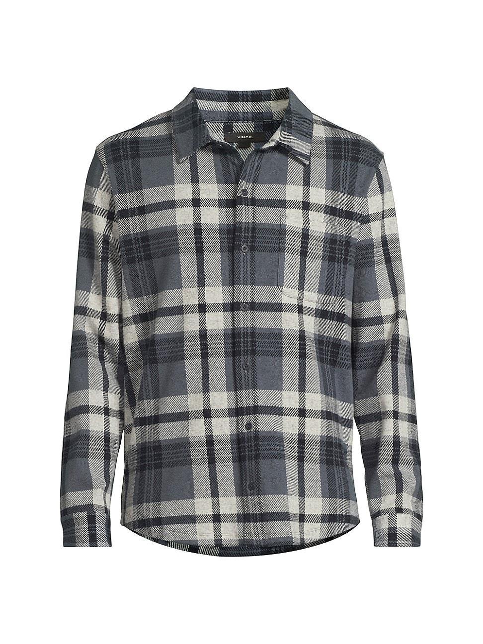 Mens Plaid Knit Shirt Jacket Product Image