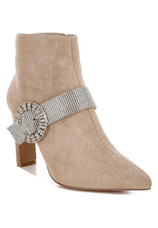 Asagao Diamante & Rhinestones Strap Boots Product Image