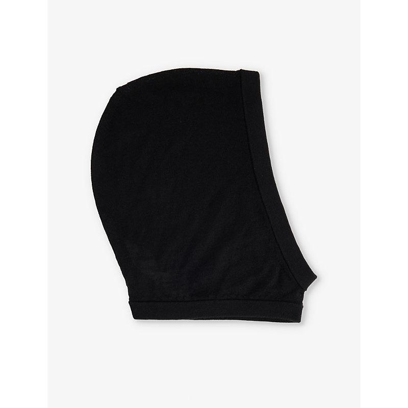 RICK OWENS Mens Black Ribbed Wool Knitted Hood Product Image