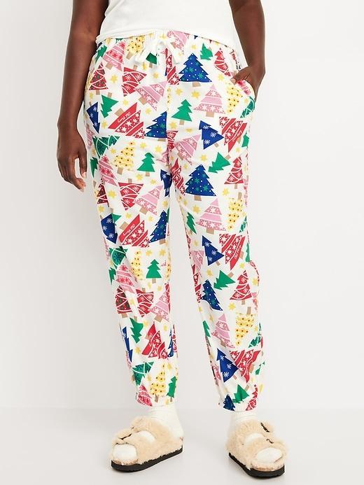 High-Waisted Flannel Pajama Joggers for Women Product Image