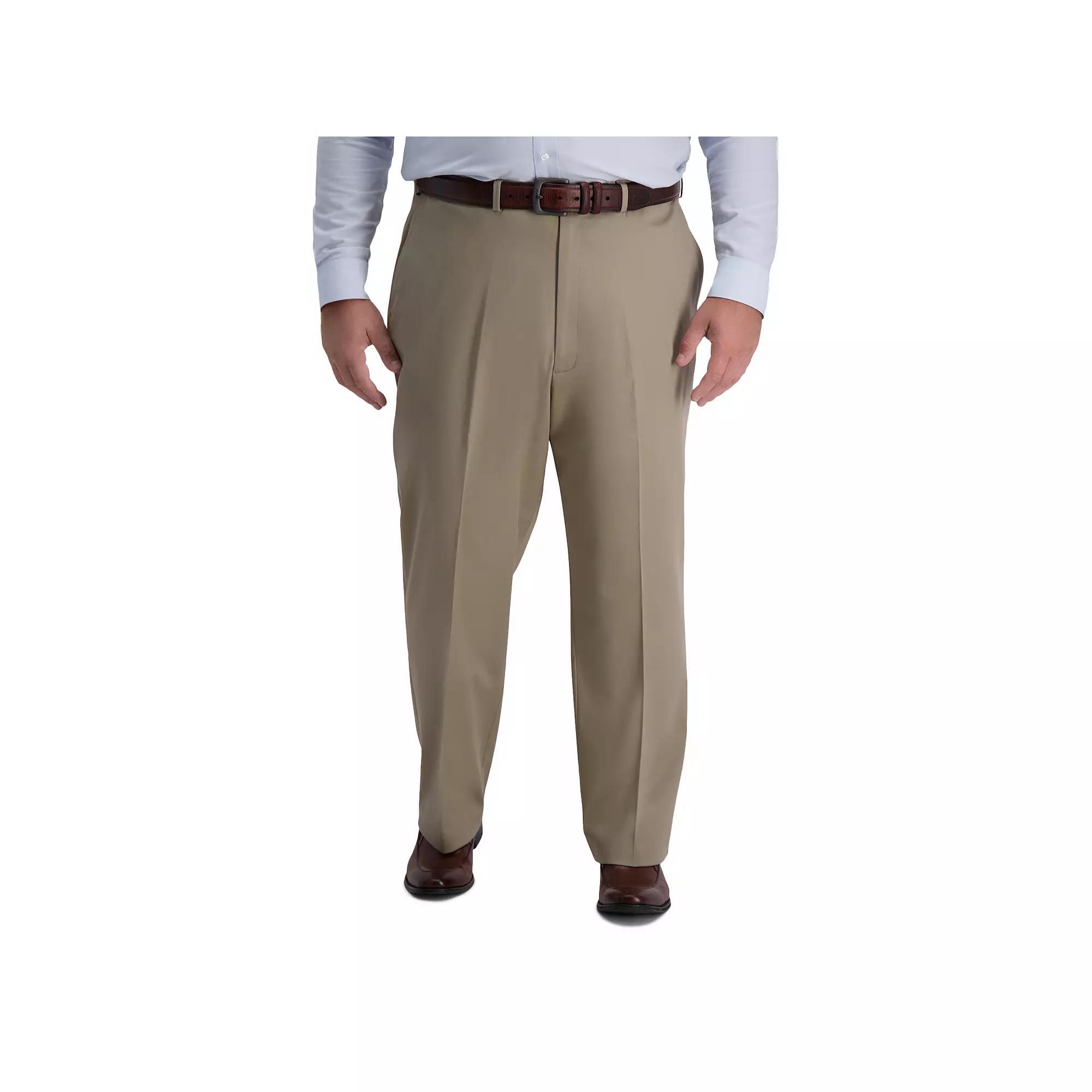 Big & Tall Haggar Iron Free Classic-Fit Flat-Front Pants, Mens Grey Heather Product Image