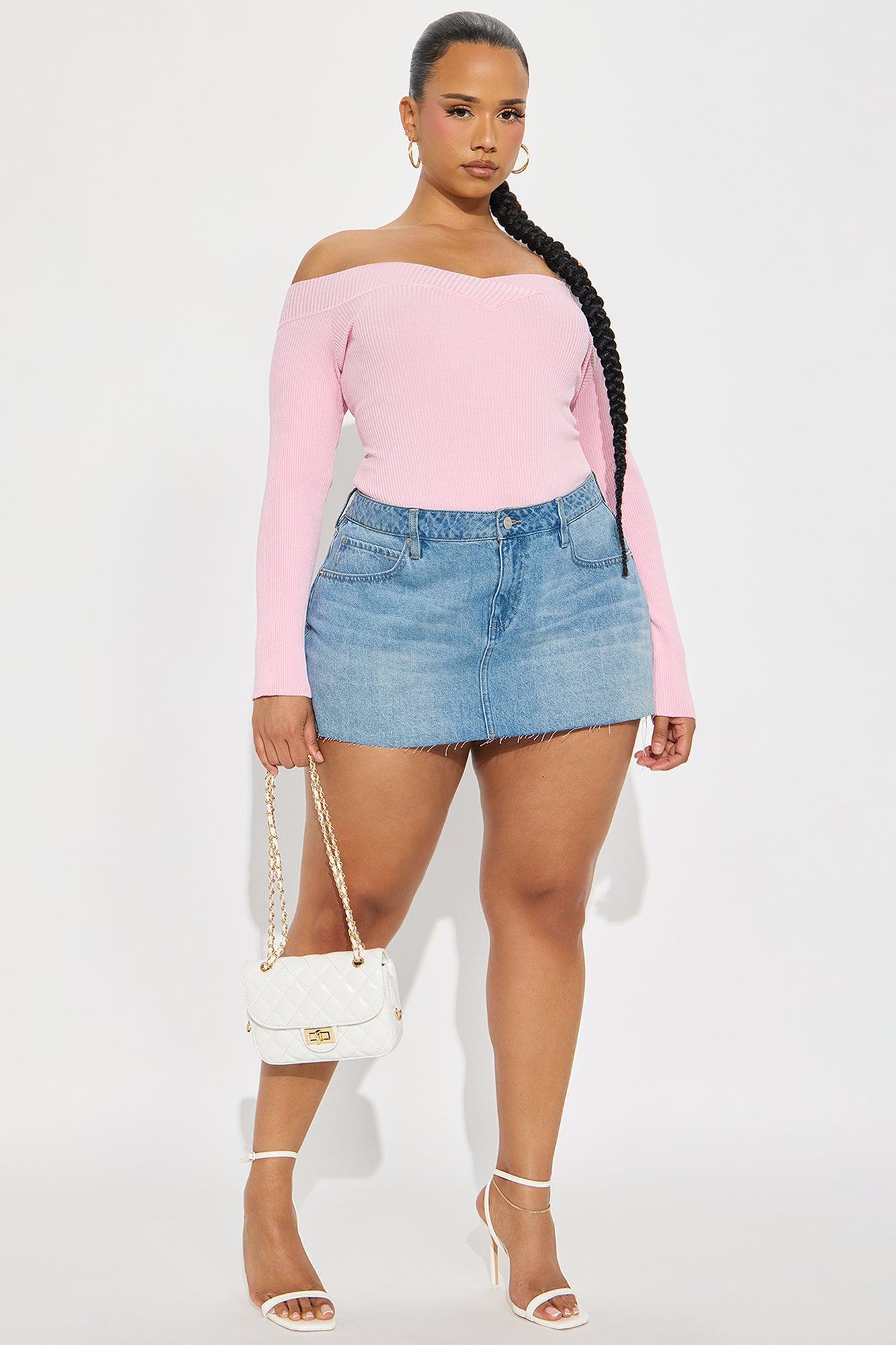 Alex Denim Micro Mini Skirt - Light Wash Product Image