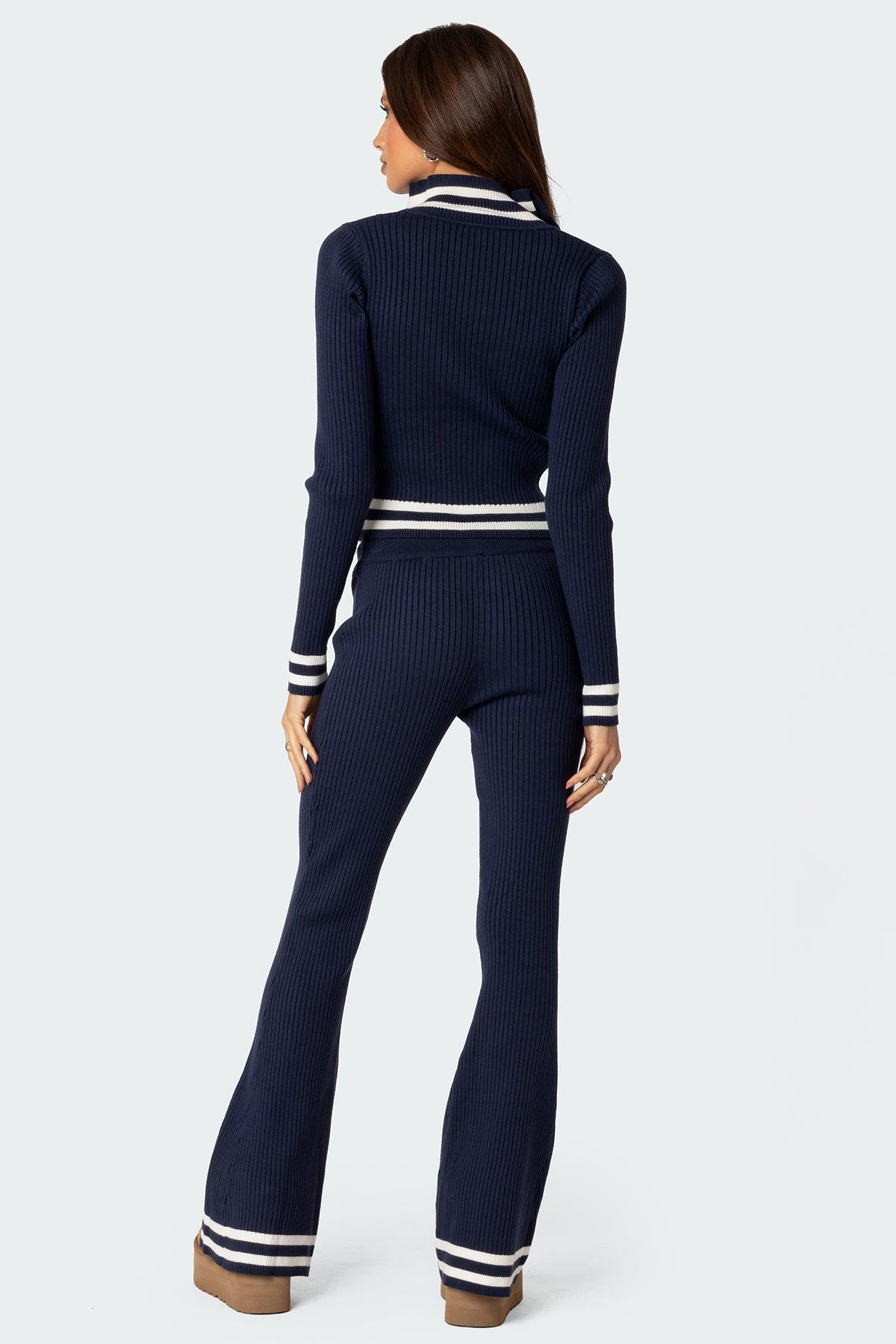 Pluto Ribbed Flared Pants Product Image