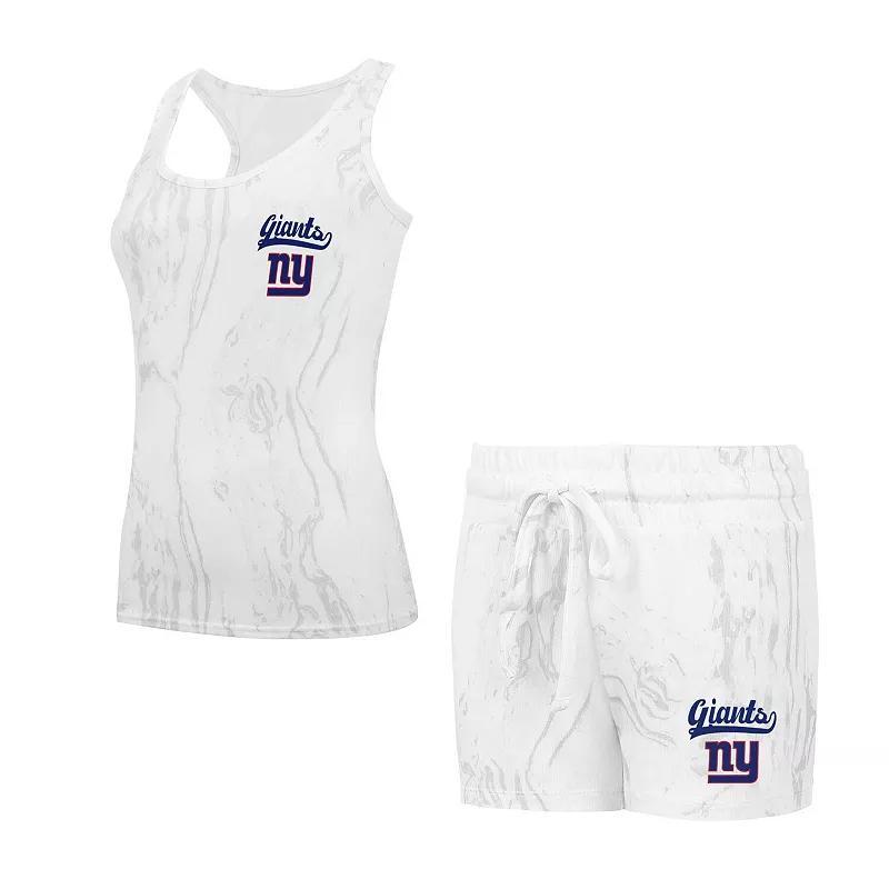 Women's Concepts Sport New York Giants Quartz Hacci Knit Tank Top & Shorts Sleep Set, Size: 2XL, Beige Product Image