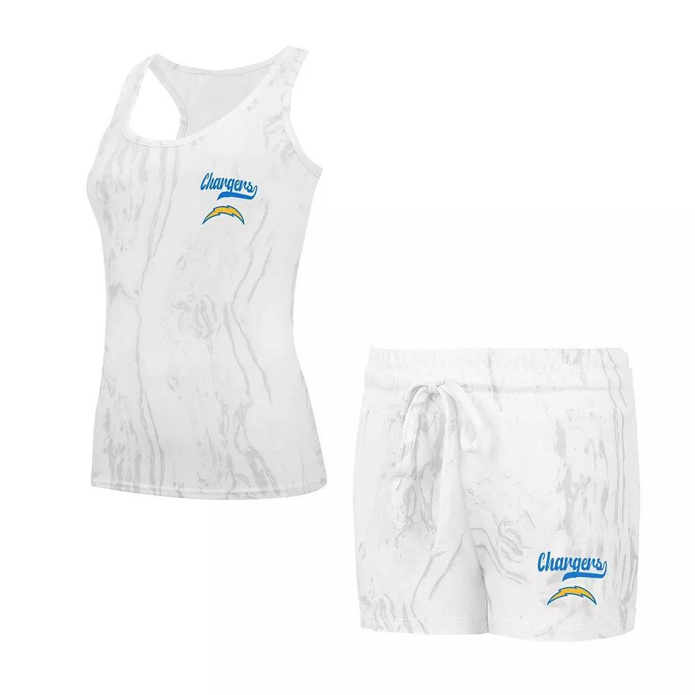 Women's Concepts Sport Los Angeles Chargers Quartz Hacci Knit Tank Top & Shorts Sleep Set, Size: Large, Beige Product Image