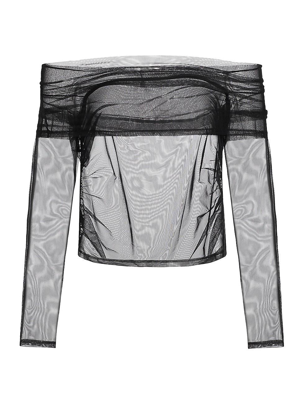 Womens Tulle Off-the-Shoulder Top Product Image