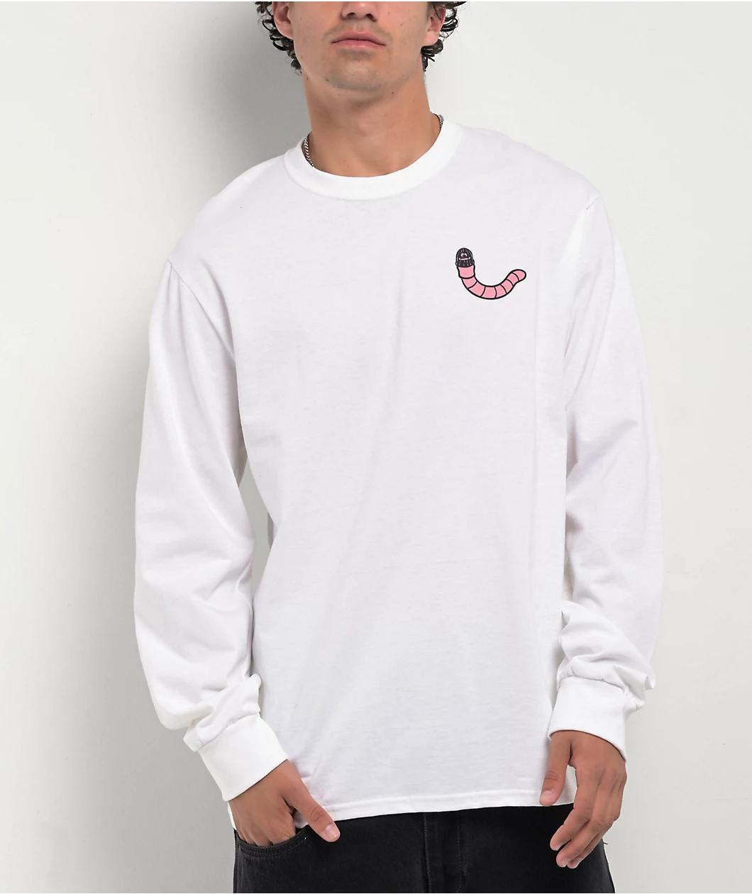 A.LAB Who Is He Long Sleeve White T-Shirt Product Image