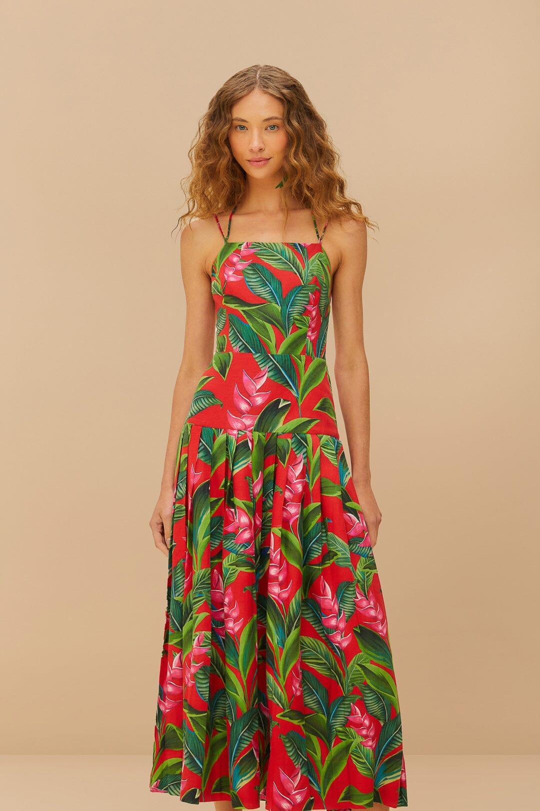 Red Dream Garden LENZING™ ECOVERO™ Euroflax™ Maxi Dress Product Image