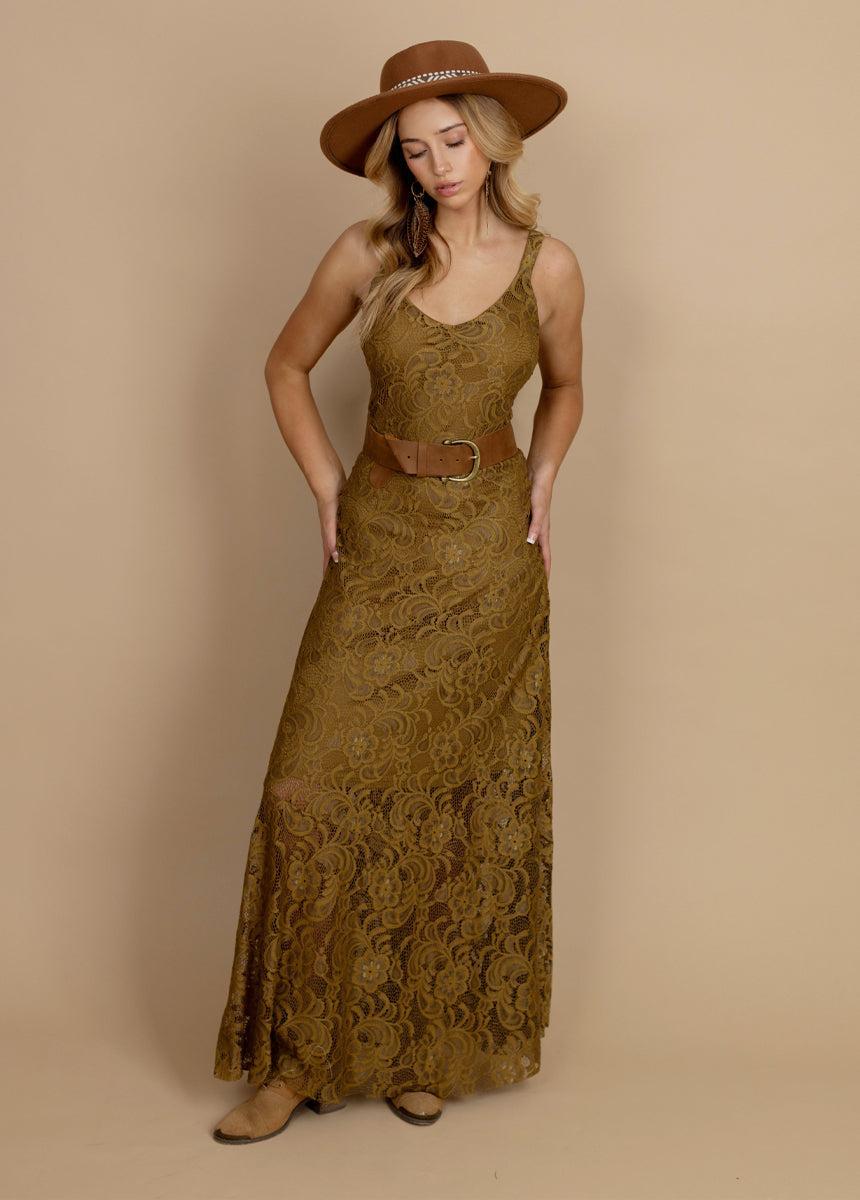 Carmel Slip Dress in Bistre Female Product Image