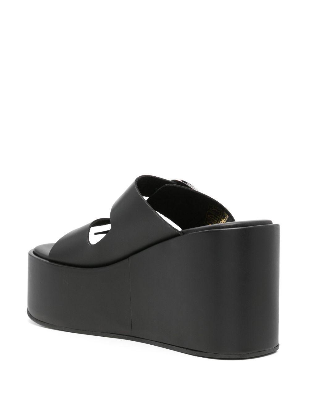 100mm leather wedge sandals Product Image