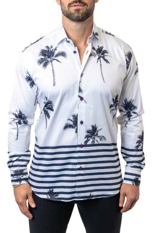 Mens Fibonacci Nuit Palm Dress Shirt Product Image