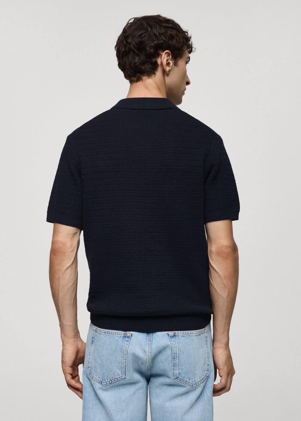 Braided knit polo shirt - Men | MANGO USA Product Image