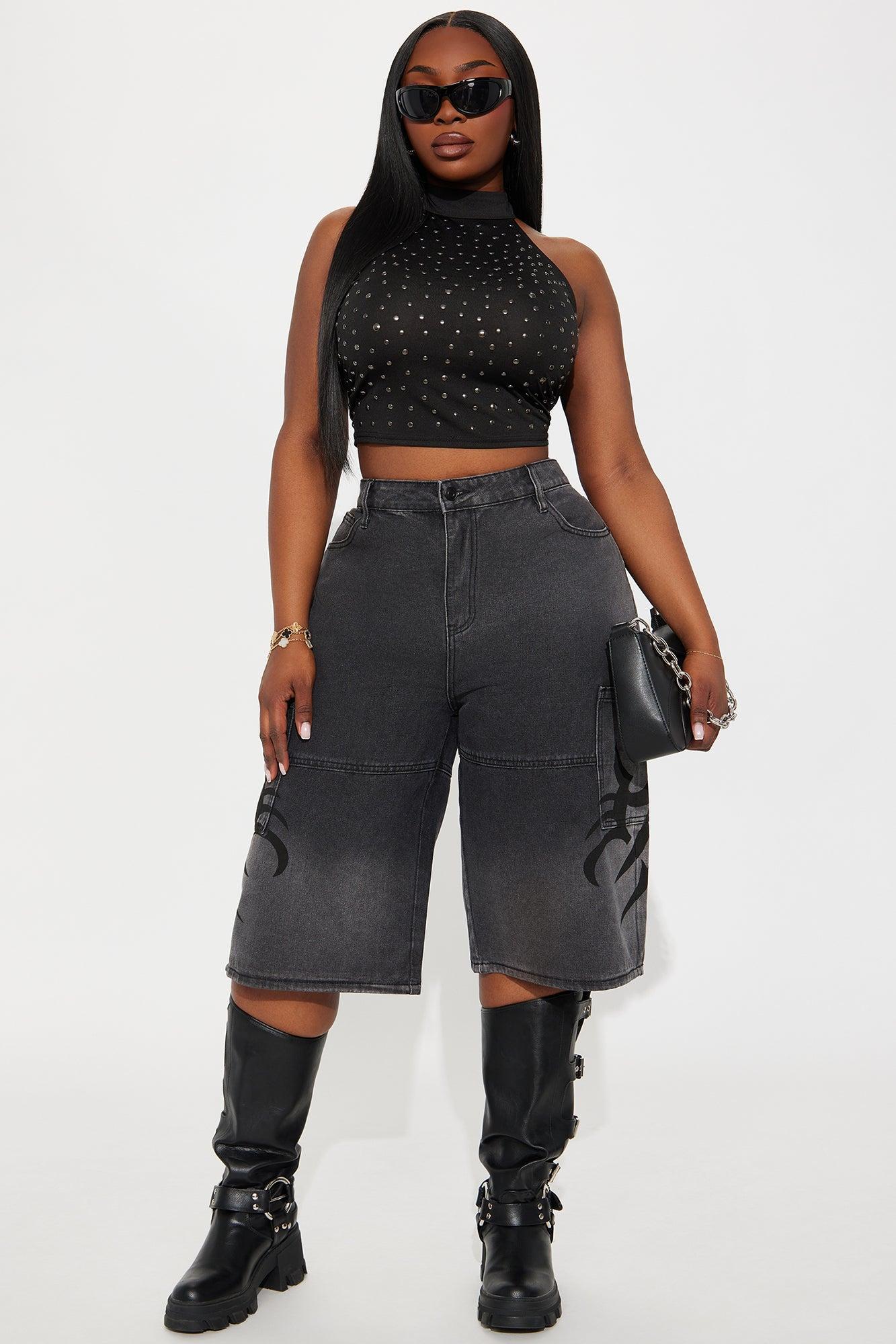 Ramona Mock Neck Halter Top - Black Product Image