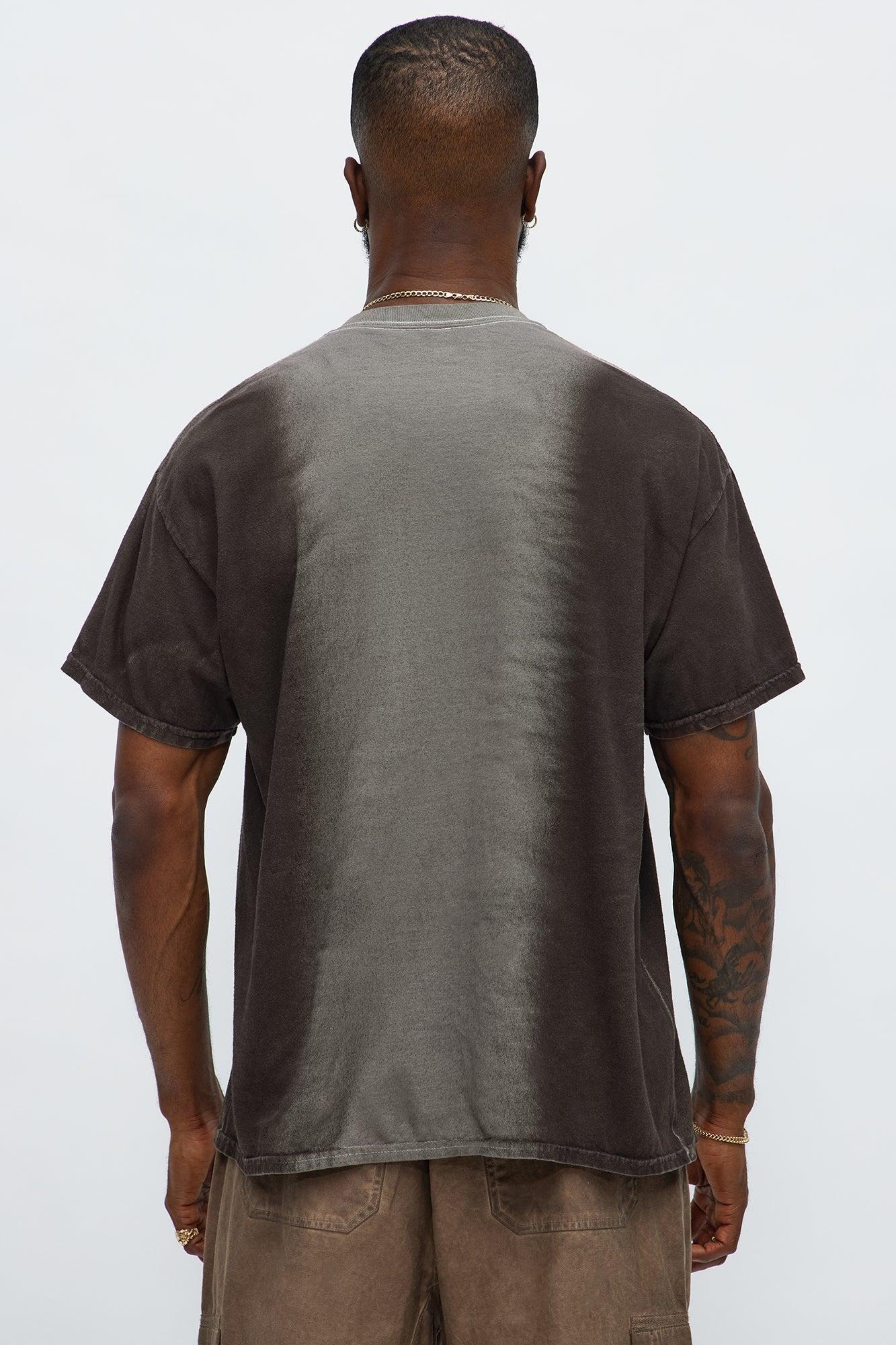Split Up Washed Tee - Dark Brown Product Image