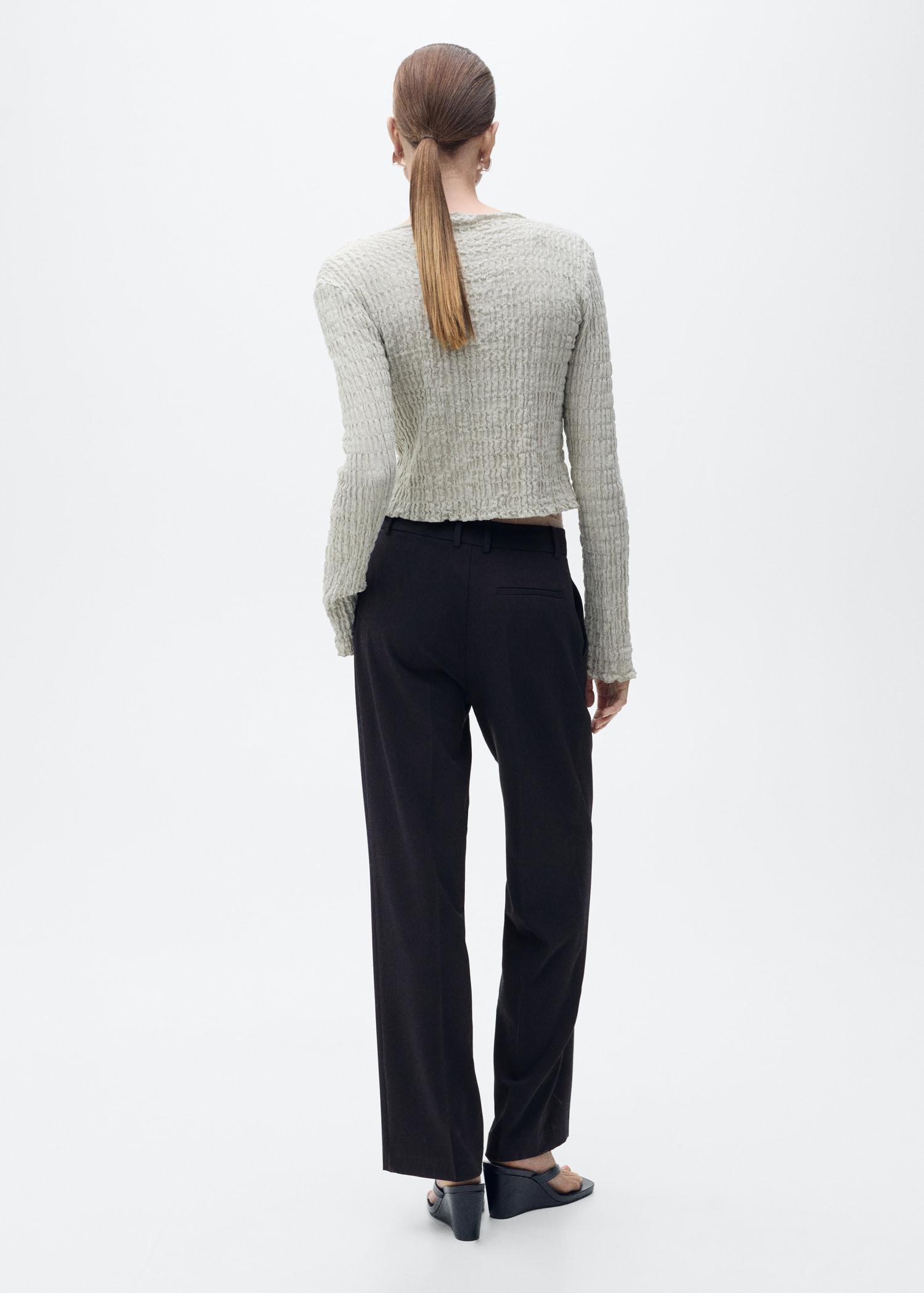 Straight-fit pleated pants - Women | MANGO USA Product Image