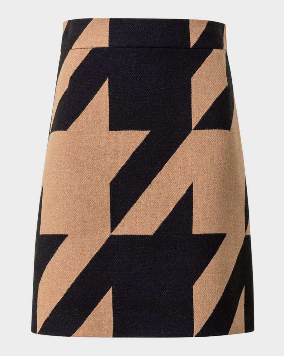 XL Houndstooth Wool Blend Jacquard Skirt Product Image