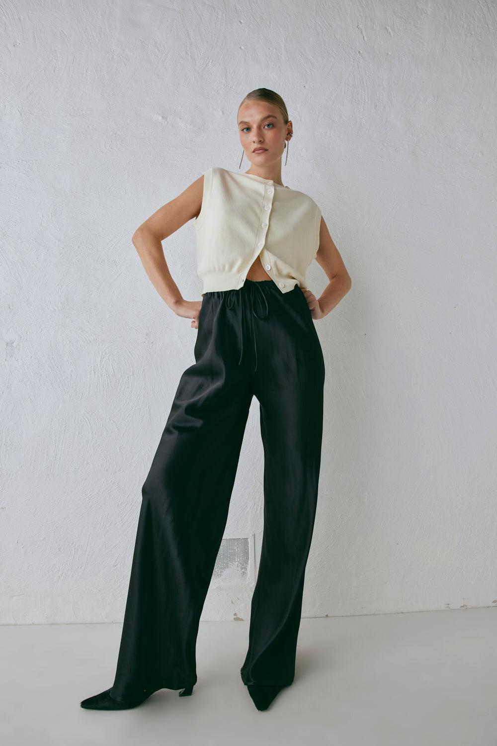 Rae Satin Pants Black Product Image