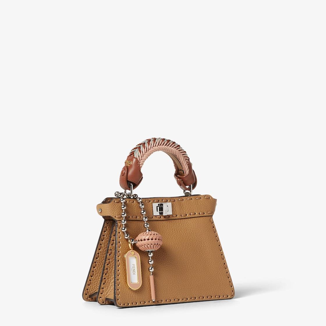 Peekaboo ISeeU PetiteCappuccino-colored Selleria bag with 306 hand-sewn stitches Product Image