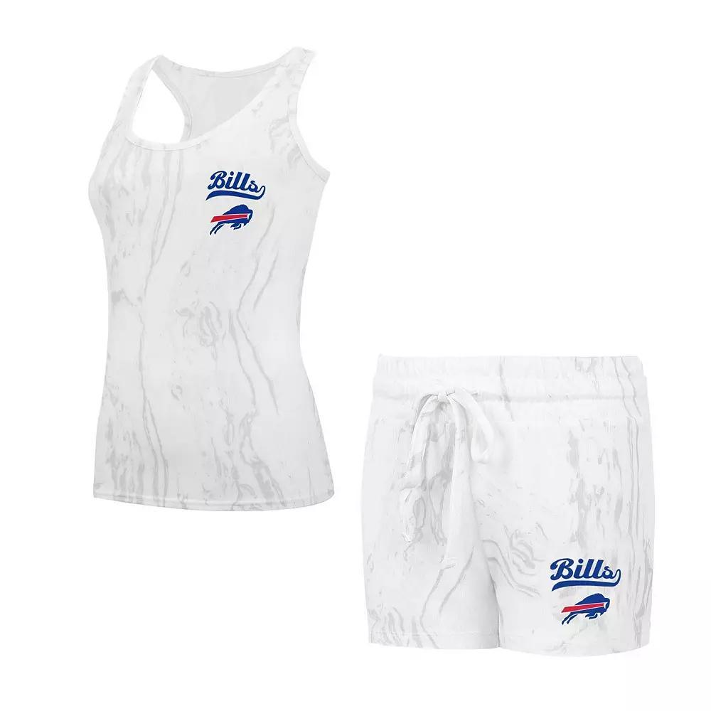 Women's Concepts Sport Buffalo Bills Quartz Hacci Knit Tank Top & Shorts Sleep Set, Size: 2XL, Beige Product Image