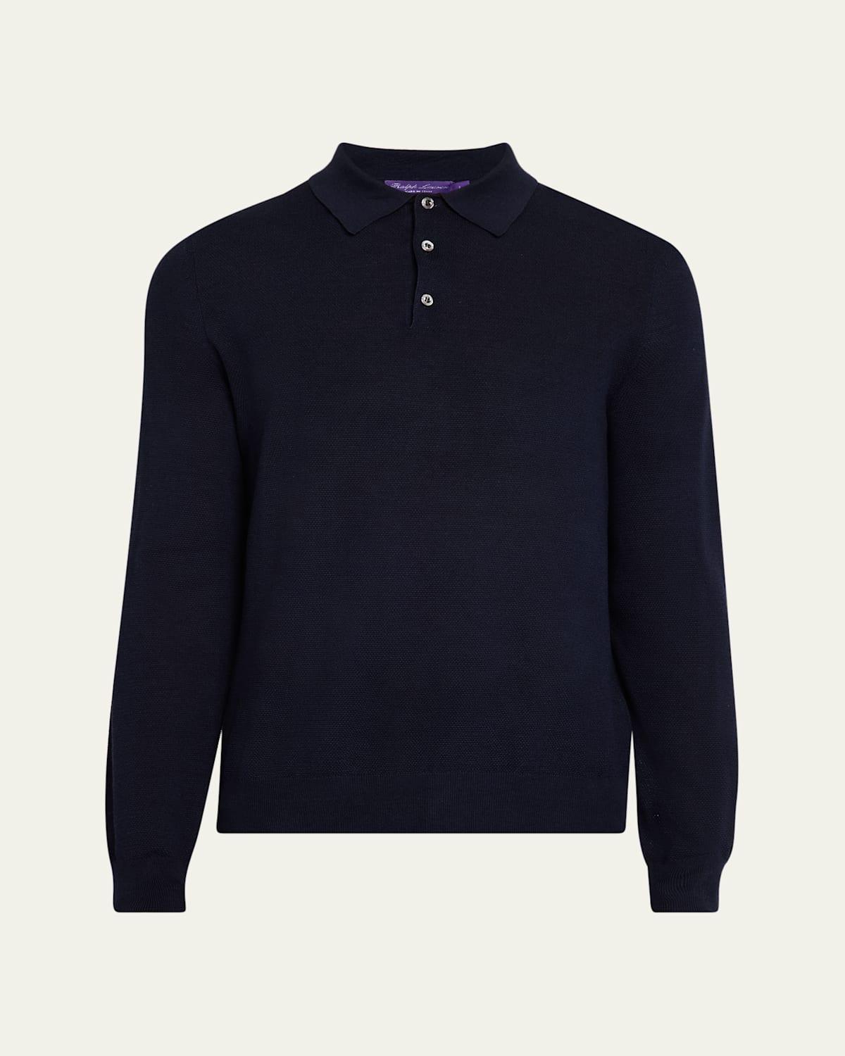 Mens Polo Silk-Cotton Sweater Product Image